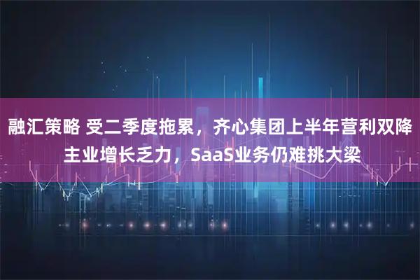 融汇策略 受二季度拖累，齐心集团上半年营利双降 主业增长乏力，SaaS业务仍难挑大梁